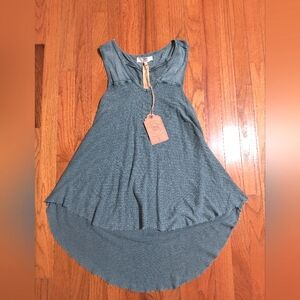 NWT True Craft Hi-Low knit tunic tank top, women's xs, blue
